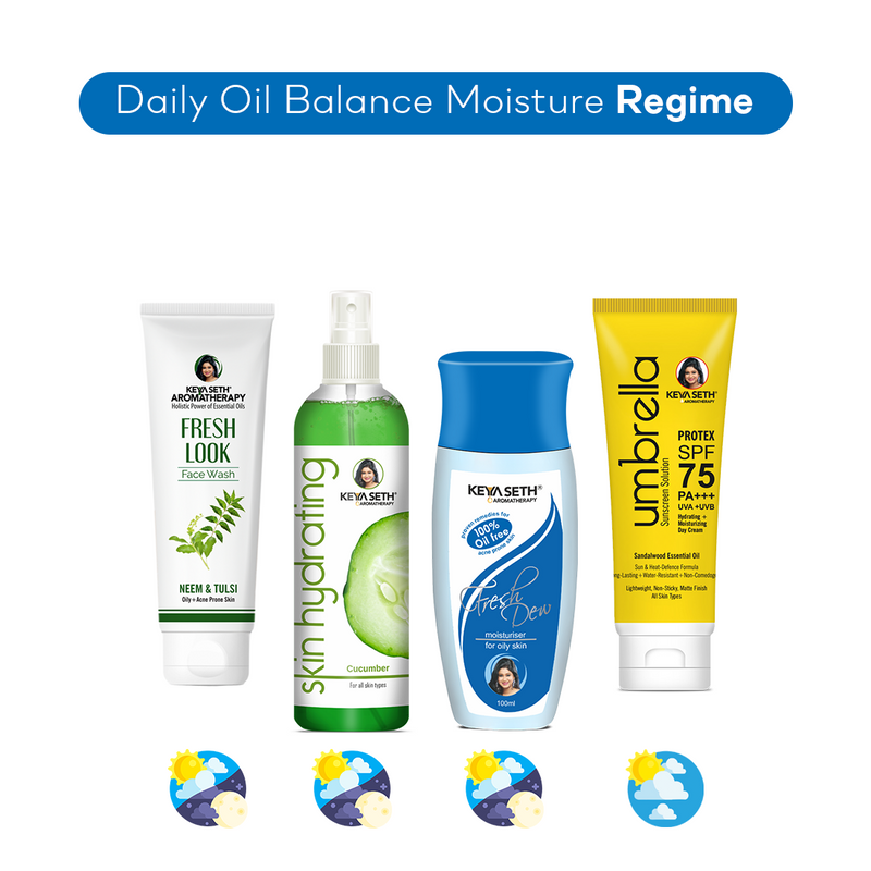 Fresh Dew Daily Face Moisturizer Oily Free Quick Absorbing Non-Sticky, Flawless skin Lotion for Oily Skin - Keya Seth Aromatherapy