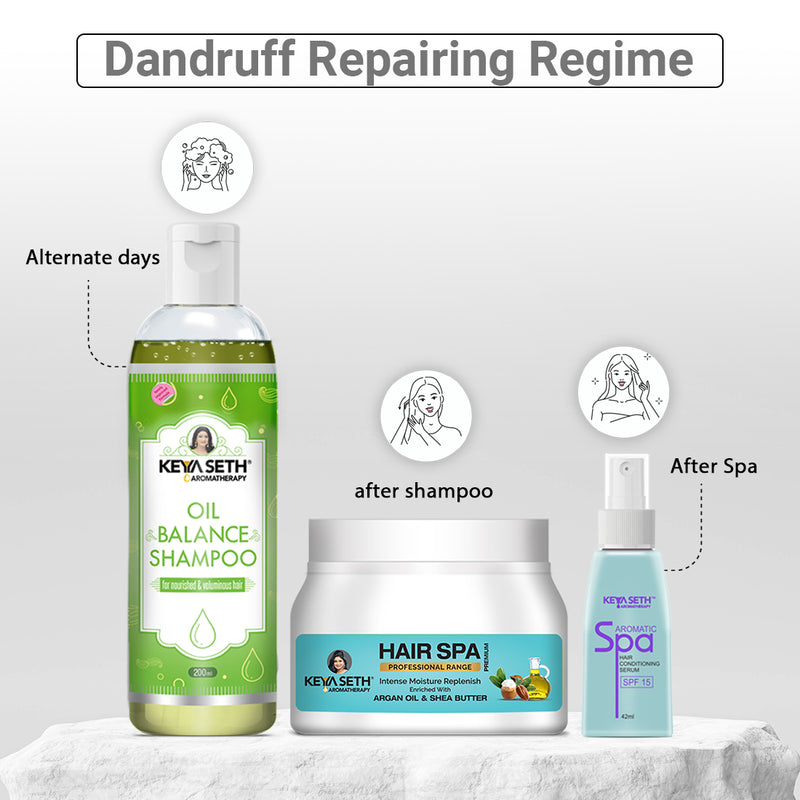 Oily Hair Repair Kit: Lemon & Lavender Shampoo, Jojoba & Rosemary Hair Spa & Aromatic Serum for Balanced, Voluminous & Frizz-Free Hair - Keya Seth Aromatherapy