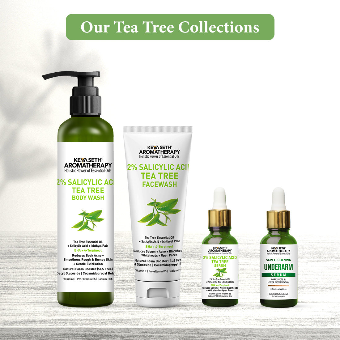 Tea Tree Essential Oil DIY Skincare Kit – Fights Acne, Clears and Tightens Pores, Controls Oil & Redness, Hydrates for Smooth, Blemish-Free Skin - Keya Seth Aromatherapy