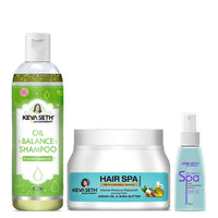 Oily Hair Repair Kit: Lemon & Lavender Shampoo, Jojoba & Rosemary Hair Spa & Aromatic Serum for Balanced, Voluminous & Frizz-Free Hair - Keya Seth Aromatherapy