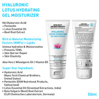Daily Skincare Routine for Dry & Combination Skin – Hyaluronic Lotus Face Wash, 1.5% Hydrating Serum, Gel Moisturizer with 2% Pentavitin & SPF 50 PA+++ Sunscreen for Intense Hydration and Skin Barrier Repair - Keya Seth Aromatherapy