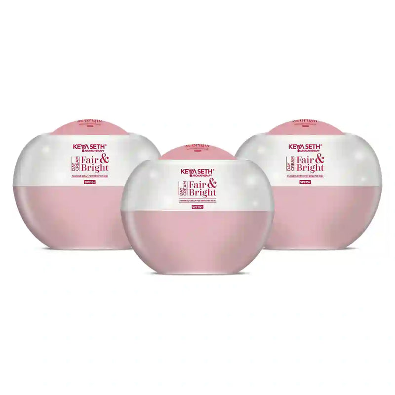 Fair & Bright Day Cream SP15+, Skin Brightening & Whitening, with Vitamin C, B3 & B6 Moisturizer with Lavender & Geranium Essential Oil - Keya Seth Aromatherapy