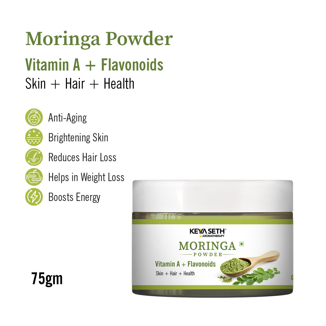 Tricolour Powder Face Pack Combo: Orange Peel, Kaolin & Moringa Powders for Skin Brightening, Oil Control, Detoxification For Fresh, Radiant-Looking Complexion - Keya Seth Aromatherapy