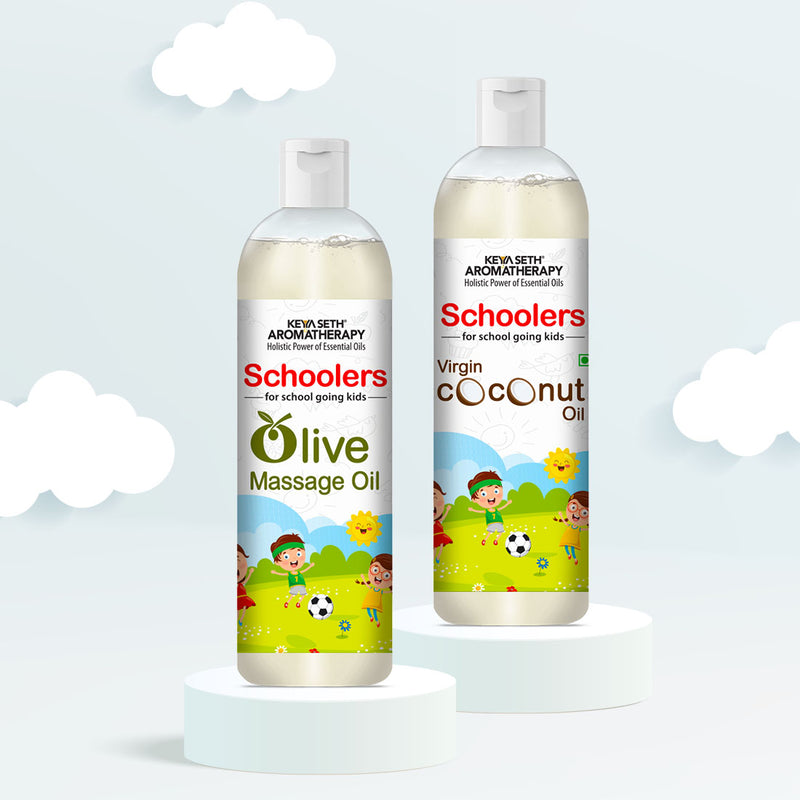 Schoolers Olive Kids & Baby Massage Oil – Soft, Non-Sticky, Light-weight & Quick-Absorbing Skin & Hair Nourishment - Keya Seth Aromatherapy
