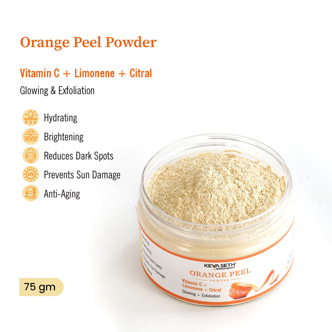 Tricolour Powder Face Pack Combo: Orange Peel, Kaolin & Moringa Powders for Skin Brightening, Oil Control, Detoxification For Fresh, Radiant-Looking Complexion - Keya Seth Aromatherapy