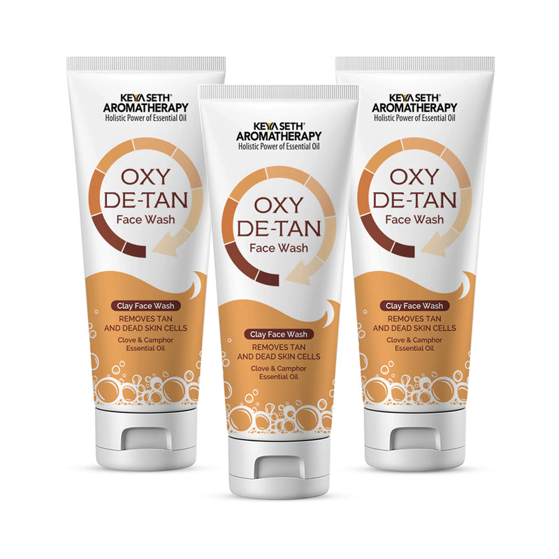 Oxy De Tan Clay Foaming Facewash Hydration & Moisturizing Infused with Clove & Camphor Oil, Removes Tan & Dead Skin Cells SLS & Paraben Free 100ml - Keya Seth Aromatherapy
