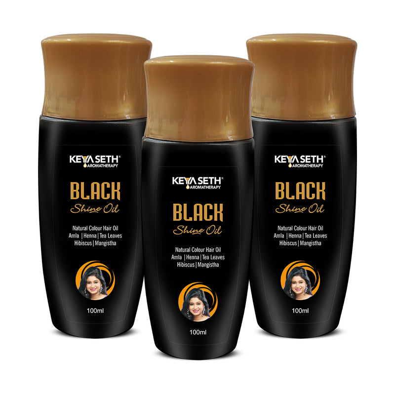 Black Shine Oil-Natural Hair Colour Gel-Based Dye for Grey Coverage, Men & Women - Keya Seth Aromatherapy
