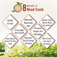 Free 3-in-1 Neem Wooden Comb Small Size - Keya Seth Aromatherapy