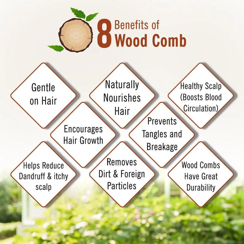 Free 3-in-1 Neem Wooden Comb Small Size - Keya Seth Aromatherapy