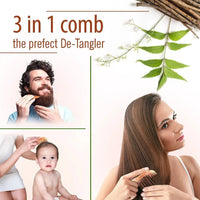 Free 3-in-1 Neem Wooden Comb Small Size - Keya Seth Aromatherapy