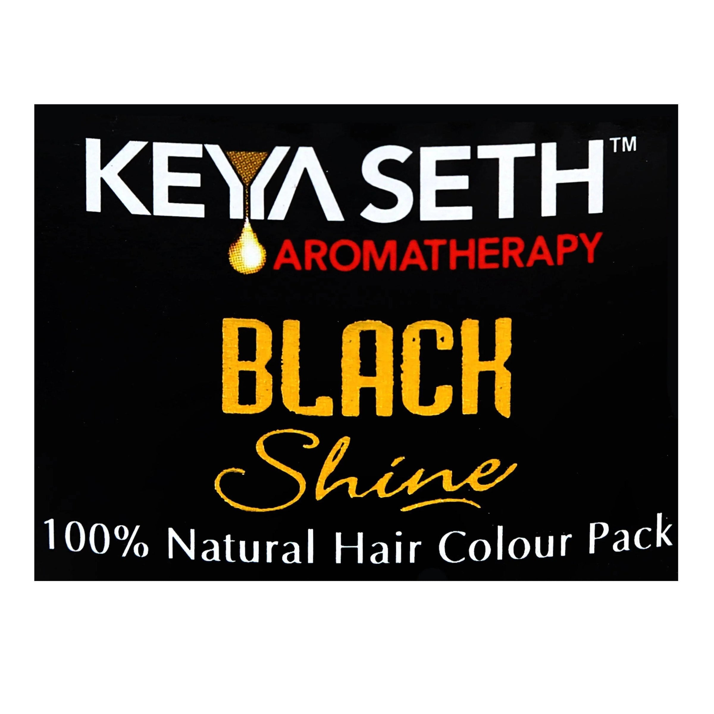 Black Shine Hair Pack Natural Hair Colour, Dye with Ayurvedic Herbs, Men & Women - Keya Seth Aromatherapy