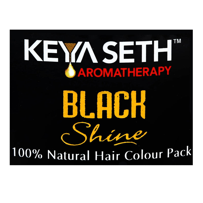 Black Shine Hair Pack Natural Hair Colour, Dye with Ayurvedic Herbs, Men & Women - Keya Seth Aromatherapy